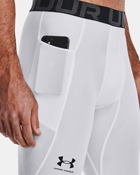 Men's HeatGear® Leggings, White, pdpMainDesktop image number 4